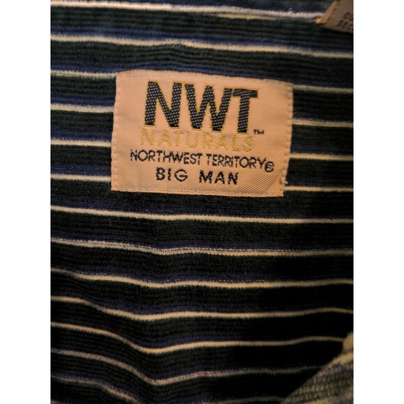 Vtg Northwest Territory Big Man Corduroy Shirt Men's 2XL Green Striped Outdoor - Picture 7 of 12